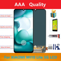 Super Original Screen For Xiaomi MI 10 Lite 5G Display Fingerprint Function 10 Touch Screen Replacement For MI10 Lite 5G Global