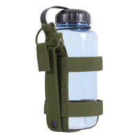 Outdoor Adjustable Water Bottle Bag Military Travel MOLLE Bottle Carrier Oval Thermos Cup Holder Kettle Carrier Bag For Hiking
