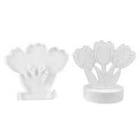 Flower Resin Mold Tealight Candle Holder Three Flower Epoxy Resin Silicone Mold Epoxy Resin Casting Silicone Mold For Table