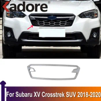 For Subaru XV Crosstrek SUV 2018 2019 2020 Chrome Center Grille Cover Racing Grills Mouldings Trim Sticker Exterior Accessories