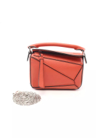Loewe 二奢 Pre-loved LOEWE puzzle bag Nano Handbag leather orange 2WAY