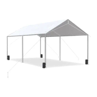 10'X20' Heavy Duty Car Canopy with Reinforced Steel Cables, Outdoor Car Shelter, Upgraded Carport with 6 Legs, Galvanized Tube