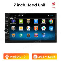 Universal 2 Din Android 10 Quad Core Car Radio Auto Stereo DVD Multimedia Player GPS Wifi BT 2GB RAM 32GB ROM 4G LTE DSP Network