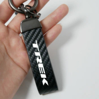 Motorcycle Keychain Ring Carbon Fiber Metal Keychain Horseshoe Buckle for TREK Bicycle Bike Motorcycle Keyring