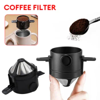 Portable Foldable Coffee Filter Stainless Steel Reusable Coffee Funnel Paperless Pour Over Holder Coffee Dripper Coffeeware