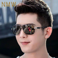 NMW Metal Frame Polarized Sunglasses for Men Original UV400 Fashion Fishing Driving Eyeglasses Ultra