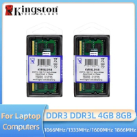 2PCS Kingston Ram Laptop DDR3 DDR3L 8GB 4GB 1066 1333Mhz 1600Mhz 1866Mhz SO-DIMM PC3-8500 10600 12800 Notebook DDR3 Dual Channel