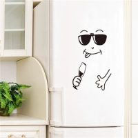Cute Smiling Face Delicious Kitchen Wall Sticker Cross Border Removable Kitchen Refrigerator Decoration Wall Stickers 20x28cm