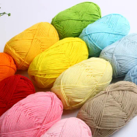 50g Milk Cotton Crochet Yarn 4ply Knitting Wool Needlework Dyed
