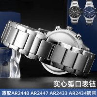 Solid Stainless Steel Watch Strap for Armani Watch Band for Ar2448 Ar2447 Metal Watchband