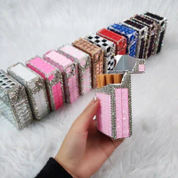 Women Girls Cigarette Case 85mm King Size (18-20 Capacity) Crystal Bling Sturdy Cigarette Holder Box Cigar Protective Cover