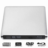 For WINDOWS 7/8/10/11 3D Play Slim Silver Aolly USB 3.0 External BD Blu Ray DVD+/-RW DVD+/-DL CD+/-RW Drive Writer Burner