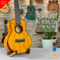 Full All Solid Mahogany Ukulele 23 26 Inches Concert Tenor Highgloss Mini Electric Acoustic Guitar 4 Strings Ukelele Guitarra
