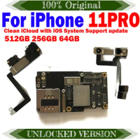 For iPhone 11 Pro Motherboard Clean iCloud Mainboard 64GB Full Chips Logic Board 256GB Tested Plate 512GB For iPhone 11Pro Mb