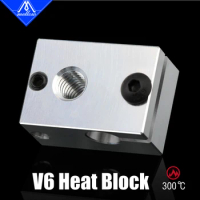 Mellow 1Pcs Aluminum V6 Heater Block HotEnd For PT100 Sensor Cartridge Themocouple &amp;Thermistor For 3D Printer Extruder Parts