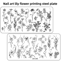 Tấm dập nghệ thuật làm móng, hoa cẩm chướng hoa đầy đủ hoa lily, con dấu tem, tấm chuyển tấm dập hoa