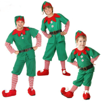 ชุดคริสมาสต์สำหรับเด็กชุดเอลฟ์คริสต์มาสชุดแม่ลูก cosplay ชุดคริสต์มาสสีเขียวสำหรับผู้ชายและผู้หญิงฮาโลวีนเอลฟ์