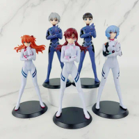 5Pcs/set 13CM 2023 Anime NEON GENESIS EVANGELION EVA Asuka Langley Soryu Ayanami Rei Figure PVC Model Toys Doll Collect Gifts