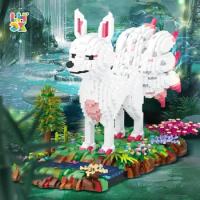 Diamond Grain Building Block Toys DIY Street View Series Nine Tailed Fox Decoration Ancient Legend S