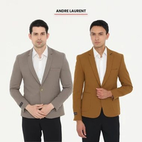Andre Laurent Blazer Casual Pria Slimfit 980 Stretch Charcoal Grey-Deep Gold|Blazer Santai Pria Slim