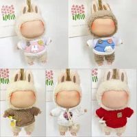 Labubu Time To Chill Filled Doll Clothes Cos Gift DIY Mini Hoodie for Macaron Handmade Labubu Sweater For 17cm Labubu Doll