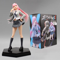 Original Genuine Taito Darling In The Franxx 19cm Uniform Zero Two Pvc Anime Action Figure Toys Collection Doll Christmas Gift