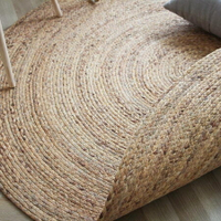 草編地毯 菲爾手工水草編織地毯圓形黃麻地毯免運直出zg 交換禮物全館免運