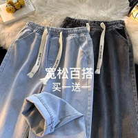 Quần Jean Nam, Dáng Rộng Vừa Vặn, Phong Cách Cổ Điển Thẳng, Có Ren, Phong Cách Hồng Kông, Dễ Phối Đồ