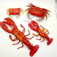 仿真動物塑料大小龍蝦河蝦熟蝦螃蟹海鮮模型餐廳菜品道具超市擺放