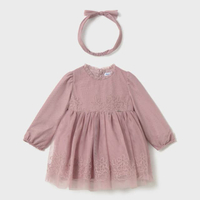 ชุดกระโปรง Tulle embroided ceremony dress Pink