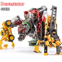 Devastator Transformation Robot 8 IN 1 Blender Bulldozer Car Action Figure ABS 48CM Deformation Model Collection Toys For Boy