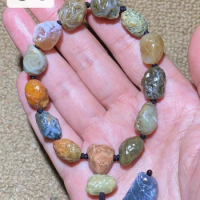 1pcs/lot The world's rare collectibles magical strong energy amulet earth gods and ghosts multi-eye natural rough stone bracelet