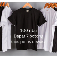 Kaos Polos Pria dewasa 7potong 100ribu