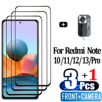 Pelicula, Front Tempered Glass For Xiaomi Redmi Note 10 11 12 13 Pro 5G Screen Protectors Redmi Note 12S 11S 10S cristal templado Note10 S protector pantalla Note11 verre trempé Redmi Note12 Pro Plus Camera Lens Film