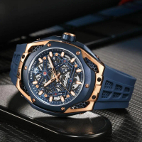 Evans Jayden Jam Tangan Pria 9622 Rubber Automatic Movement Silicon Kaca Sapphire Chronograph Water 