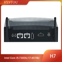 HYSTOU Fanless Mini PC Core I7 4578U I5 7300U Dual HDMI RS232 GbE RJ45 Realtek Rugged Industrial Computer Windows10Pro Linux 28W