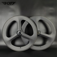 700C 3-spoke carbon wheelset 70mm depth 23mm width fixed gear/road hub for Track/Road Racing bicycle tri spokes Bicycle wheels