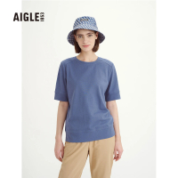 【AIGLE】女 抗UV快乾短袖T恤(AG-3P272A182 深灰藍)