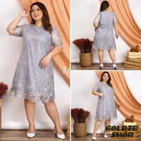 Goldie Shop Midi Dress Brukat Big Size XXL Andara 6 Warna | Christmas Dress Big Size | Party Dress N