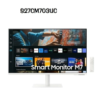 【最高折200+跨店點數22%回饋】SAMSUNG 三星 M7 S27CM703UC 白色 27吋 UHD智慧聯網螢幕