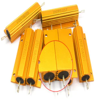 RX24-100W Aluminum Power Metal Shell Case Wirewound Resistor 0.01 ~ 100K 0.1 0.5 1 1.5 2 6 8 10 20 100 150 200 300 1K 10K ohm