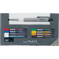飛龍 PENTEL Super Multi8 PH802ST 設計家專用8色套筆 (內含8色補充筆芯) 專家用