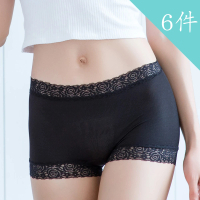 【Duolian 多莉安】台灣製透氣平口蠶絲內褲6件組(083392)