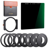 K&amp;F Concept 100mmx100mm ND1000 Square Filter Lens Filter with Metal Holder + 8pcs Adapter Rings for Canon Nikon Sony Camera Lens