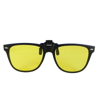 【Docomo】偏光太陽眼鏡　近視專用夾片　抗強光UV400　時尚男女通用款　可上掀設計　黃色鏡片(夾式眼鏡)