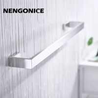 NENGONICE Stainless Steel Bathroom Hardware Set Bathroom Accessories Black Towel Rail Bar Rack Gold Towel Bar Shelf Towel Holder