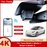 For Tesla Model 3/X/Y/S Front and Rear 4K Dash Cam for Car Camera Recorder Dashcam WIFI Car Dvr Recording Devices Accessories