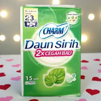 Charm 15pads 23cm Daun Sirih Cegah Bau Pembalut Wanita Wings Ekstrak Herbal Ansept Herbal Perlindung