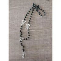 Rosary Necklace Satan Goat Mendes Pagan Jewelry Goat Mendes Gift Altar Necklace Dropship