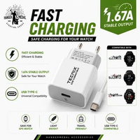 Adapter Charger USB C 20W 1.67A Fast Charging Compatible untuk Garmin Suunto Coros GPS Smartwatch Ke